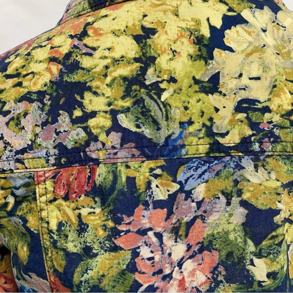 Coldwater Creek Yellow and Blue Blazer Structured Floral Jacket - Picture 11 of 17